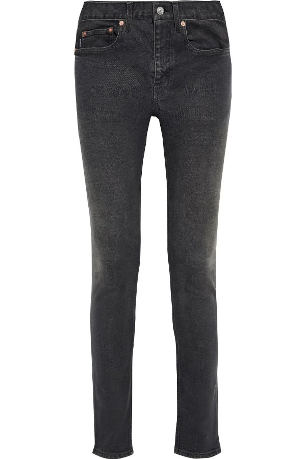 Faded mid-rise skinny jeans