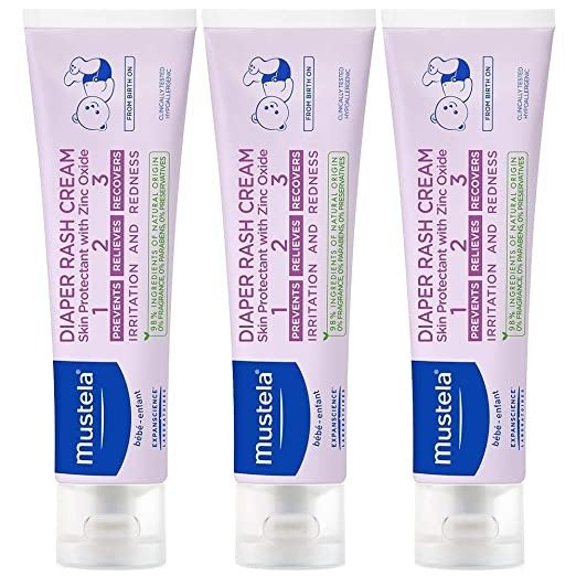Baby Diaper Rash Cream 123 - Skin Protectant with Zinc Oxide - Fragrance Free & Paraben Free - with 98% Natural Ingredients - Various Packaging