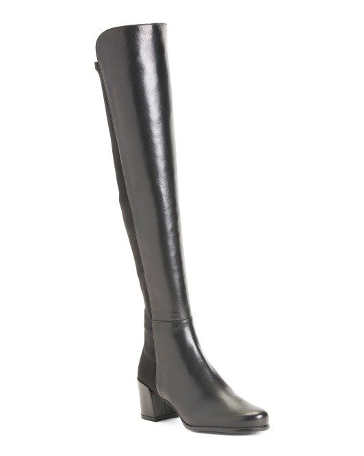 Made In Spain Stretch Over The Knee Leather Boots