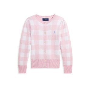 Polo Ralph Lauren小童粉色格子针织衫