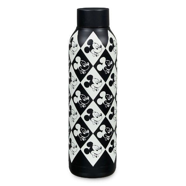 Mickey Mouse Black and White Grid Stainless Steel Water Bottle | shopDisney