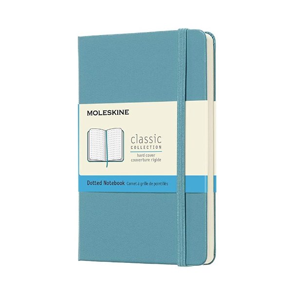 Moleskine Classic Hard Cover Notebook, Dotted, Pocket Size (3.5" x 5.5") Reef Blue