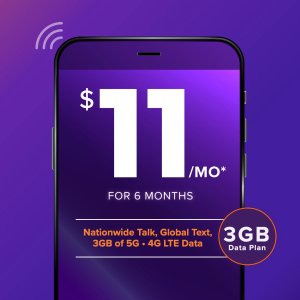 免费送额外3个月, 合$11/月Ultra Mobile 特别优惠, 买3个月3GB高速流量+无限通话短信