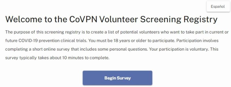 CoV辟恩 新冠疫苗试验志愿者报名2