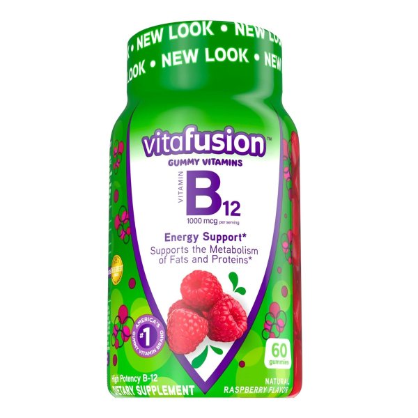 Vitafusion B12 Gummy Vitamins, Delicious Raspberry Flavor, 60ct