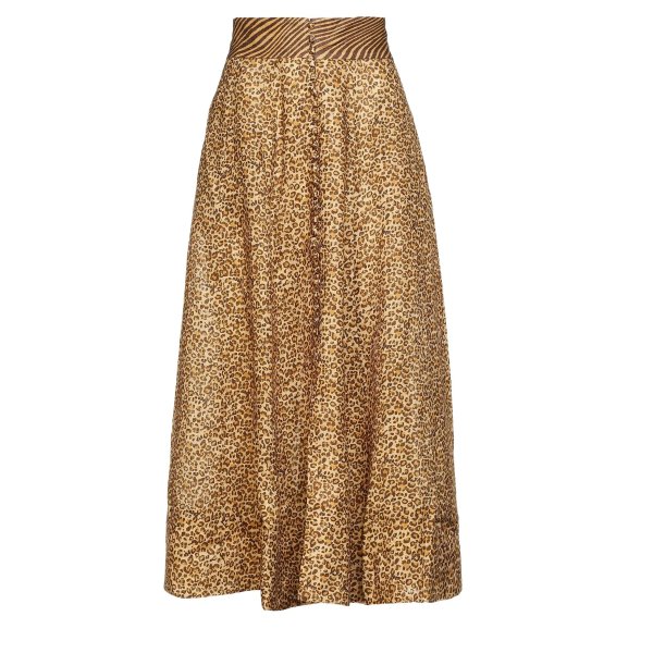 Empire leopard-print linen midi skirt