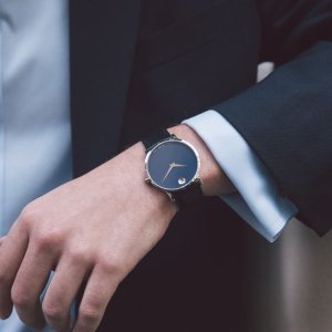 movado museum classic blue