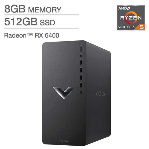 Victus by15L Gaming Desktop (R5 5600G, 8GB, 512GB, RX 6400)