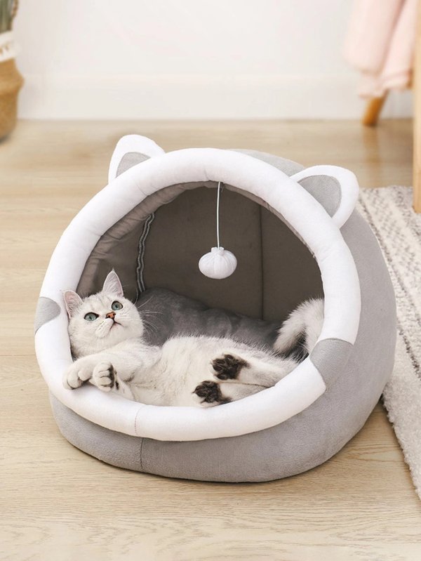 1pc Cat Ear Design Pet Bed
