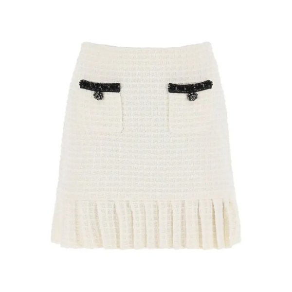 SELF PORTRAIT knitted mini skirt with sequins