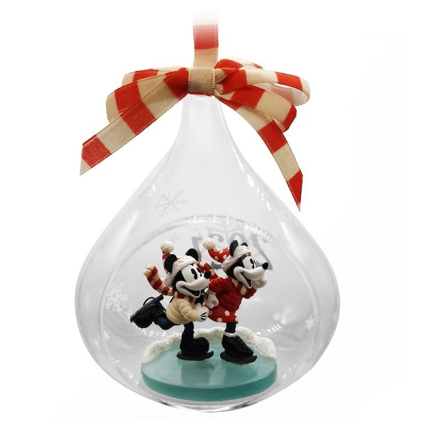 Mickey and Minnie Mouse Glass Drop Sketchbook Ornament 2021 | shopDisney