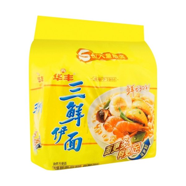 HUA FENG Seafood Flavored Instant Noodle 5Pcs