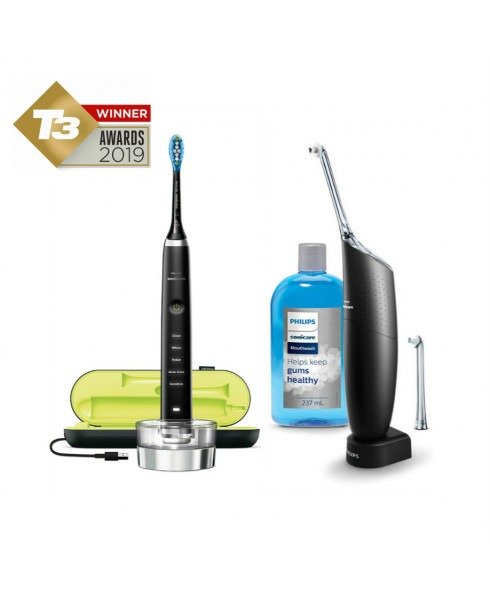 DiamondClean Toothbrush 2019 Edition + AirFloss Pro in Black Bundle
