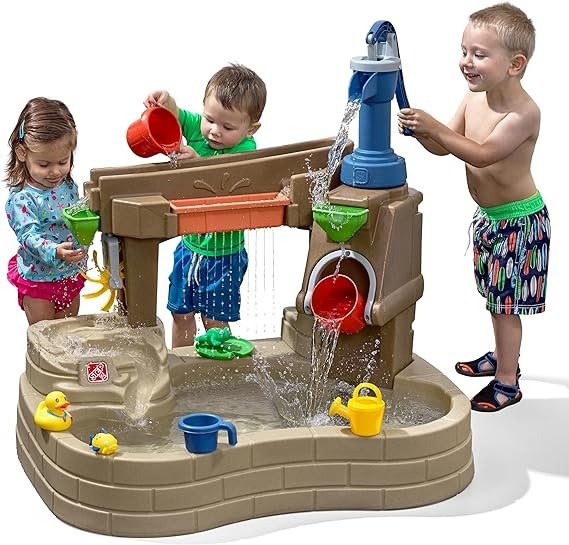 Pump & Splash Discovery Pond Water Table Outdoor Water Toy with Water Pump, Brown