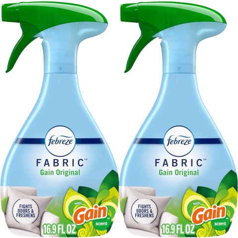Febreze Odor-Fighting Fabric Refresher with Gain, Original, 16.9 fl oz, Pack of 2