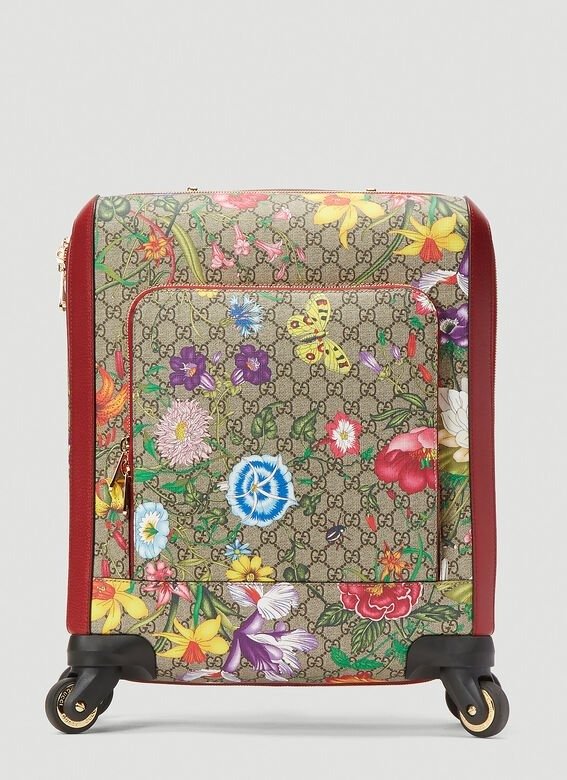 GG Flora Carry-On Suitcase in Brown
