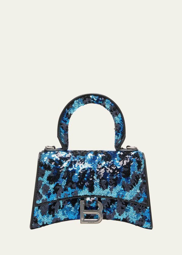 Hourglass XS Sequins Top-Handle Bag