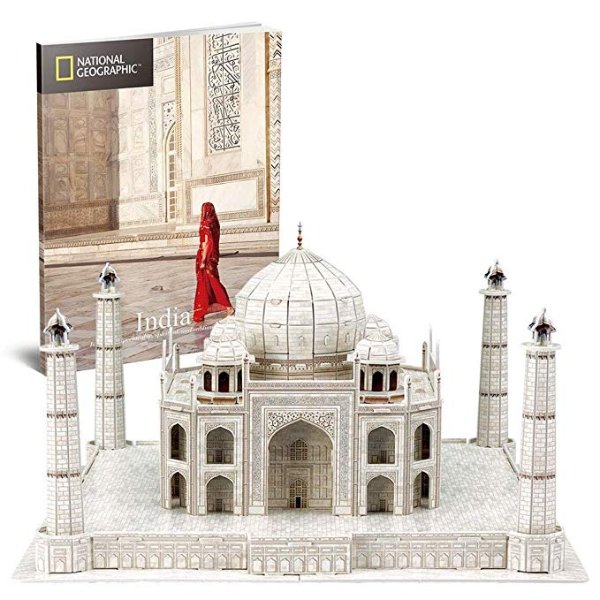 3D Puzzles Models Architecture Kits for Adults and Kids,with National Geographic Booklet for India Taj Mahal