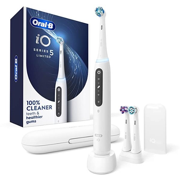 -B iO Series 5 Limited Electric Toothbrush with (3) Brush Head, Rechargeable, White