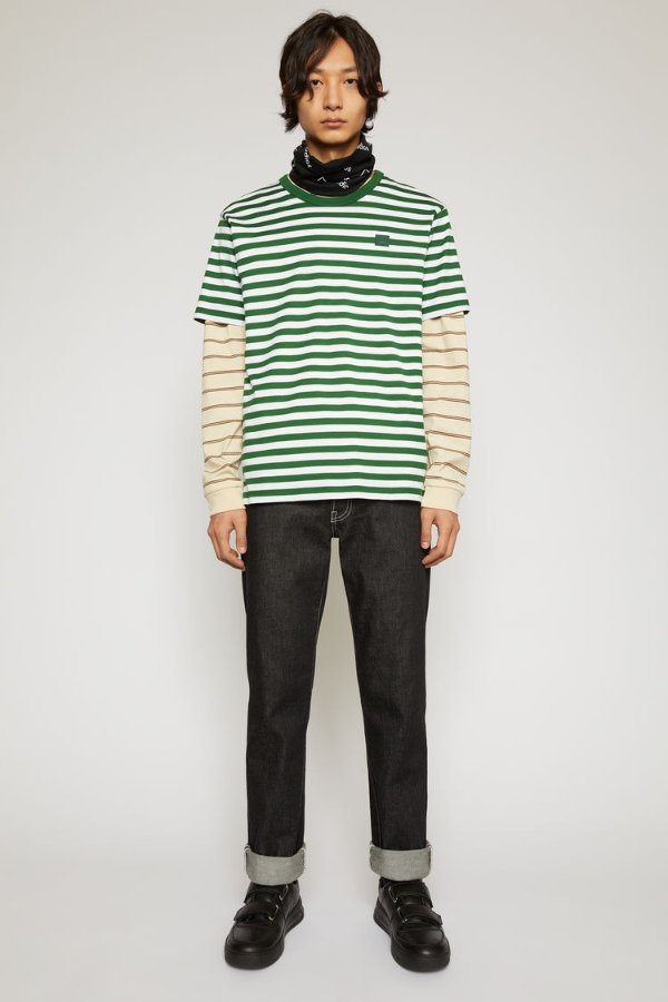 Classic fit striped t-shirt Deep Green