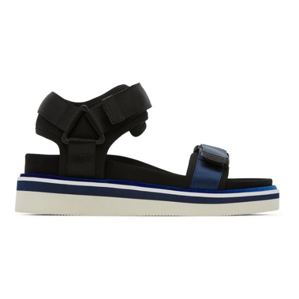 Black & Blue Sporty Sandals