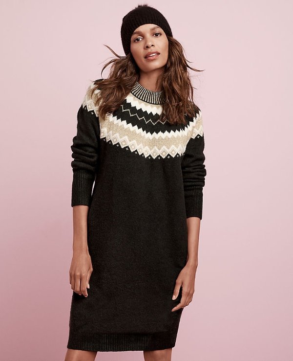 Fair Isle Sweater Dress | Ann Taylor