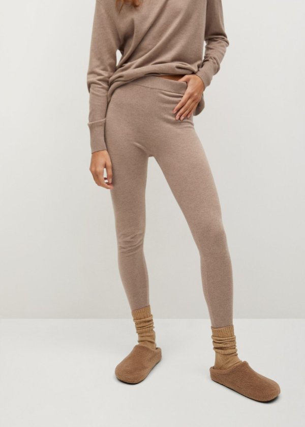 Knit jogger-style trousers - Women, Mango United Kingdom 羊绒毛裤49.99 超值好货