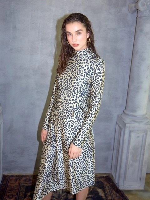 Leopard Long Jersey 连衣裙