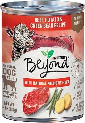 PURINA BEYOND Beef, Potato & Green Bean Recipe Ground Entree Grain-Free Canned Dog Food, 13-oz, case of 12 - Chewy.com