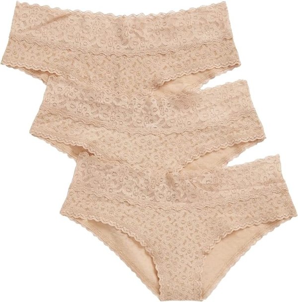Women's 3-Pack Lace Cheeky Underpants Underwear