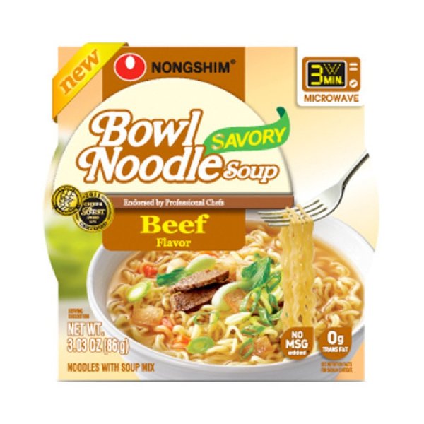 NONGSHIM Savory Bowl Noodle Soup Beef Flavor 86g
