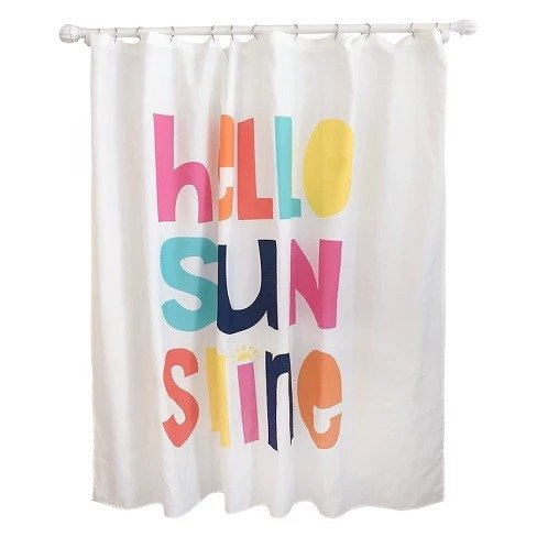 Hello Sunshine Shower Curtain White - Pillowfort&#153;