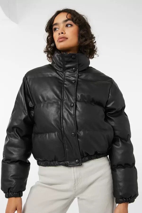 Short Faux Leather Puffer Jacket | Ardene