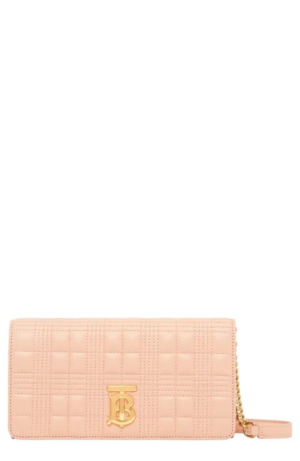 Lola Quilted Leather Wallet on a Strap
