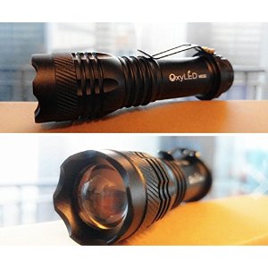 OxyLED OxyWild MD22 Mini Zoomable Rechargeable CREE LED Flashlight Torch, 14500 Li-ion Battery Included