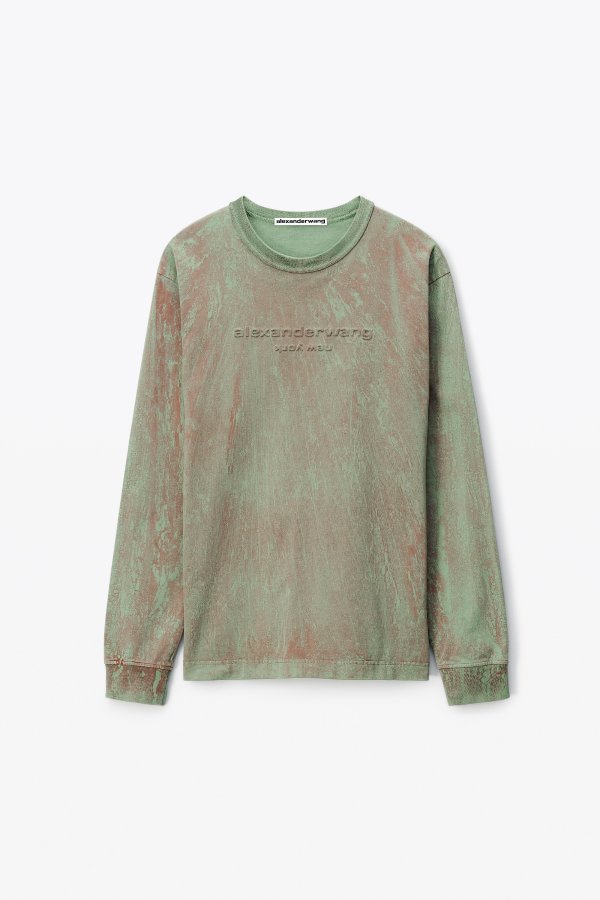 alexanderwang PLASTER DYED LONG SLEEVE IN COMPACT JERSEY #RequestCountryCode#