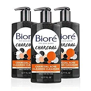 e Charcoal Acne Clearing Facial Cleanser with 1% Salicylic Acid and Natural Charcoal, Helps Prevent Breakouts and Absorb Oil for Deep Pore Cleansing, 6.77 Ounce (3 Pack)