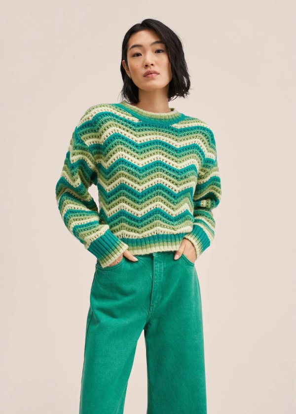 Striped knit sweater - Women | Mango USA