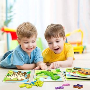 Vmini Wooden Toddler Puzzles Gifts For Kids