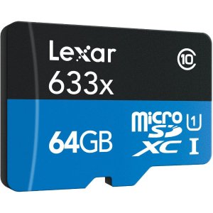 Lexar 64GB microSDXC UHS-I 633X Memory Cards