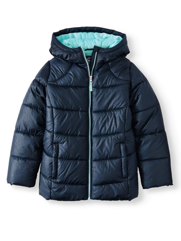Wonder Nation Girls' Quilted Bubble Jacket