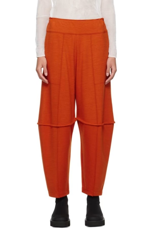 Orange Tucked Trousers