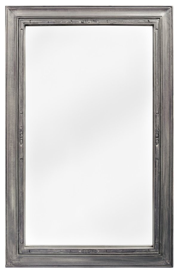 Roux Transitional Gray Wood Frame Mirror, 30"x48" - Transitional - Wall Mirrors - by Houzz