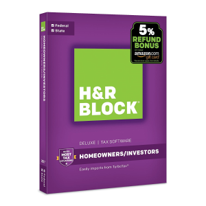 限今天：H&R Block 税务软件豪华版 +State 2017 + 5%返税Amazon礼卡返现