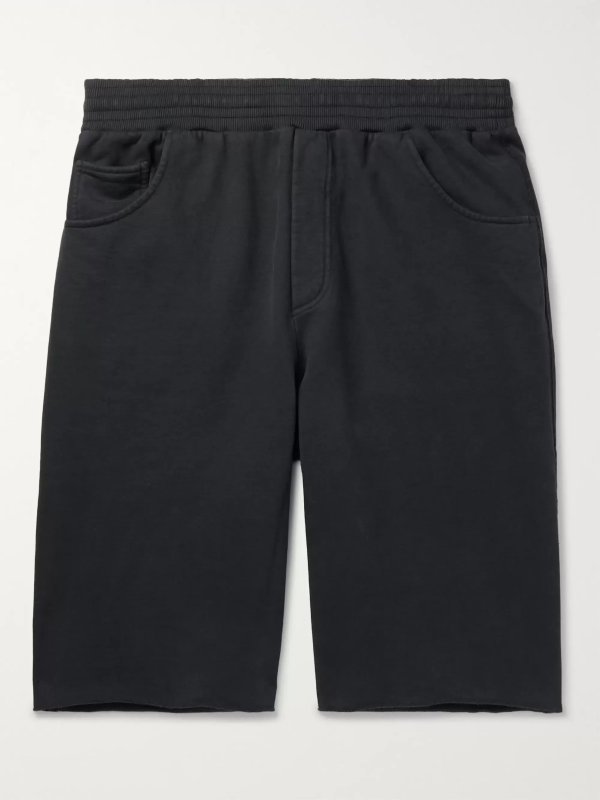 Wide-Leg Fleece-Back Cotton-Jersey Shorts