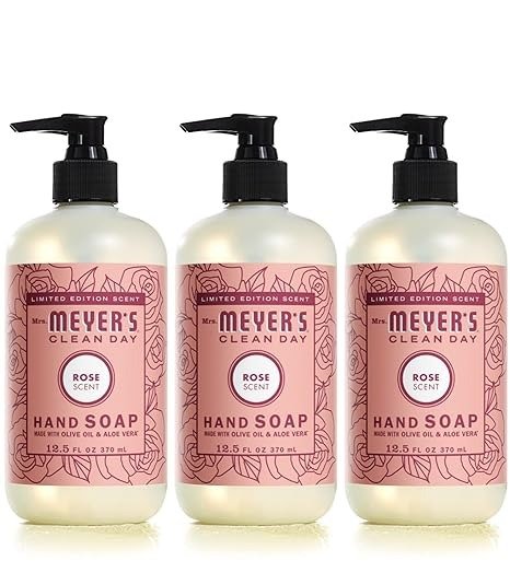 Hand Soap, Made with Essential Oils, Biodegradable Formula, Limited Edition Rose, 12.5 fl. oz - Pack of 3