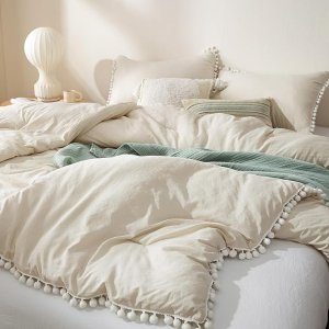 Bedsure Beige Queen Comforter Set