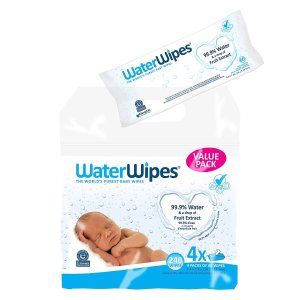 WaterWipes Sensitive Baby Wipes, 4 Packs of 60 Count (240 Count)  @ Amazon