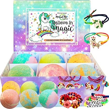 Organics Kids Bath Bombs Gift Set with Surprise Toys Inside (6 ct) 