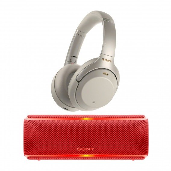 WH-1000XM3 Noise Canceling Headphones (Silver) & Bluetooth Speaker Bundle